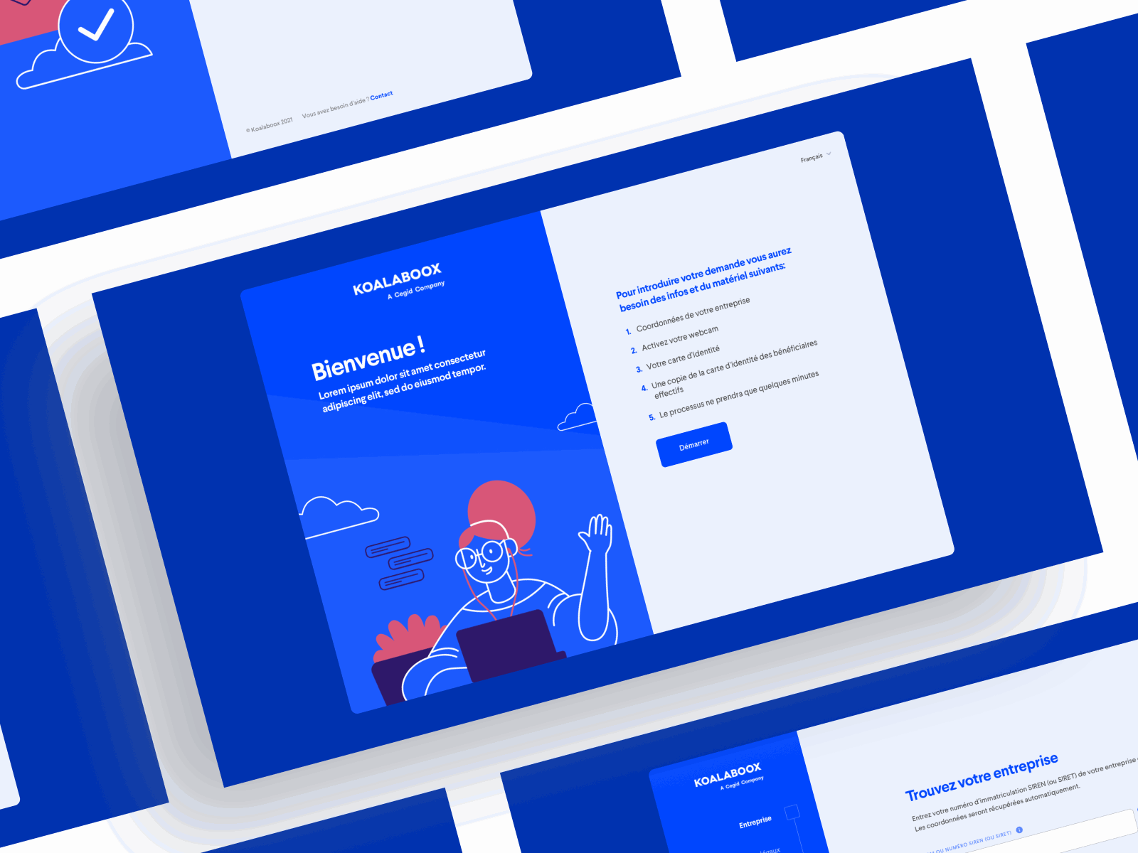 Login & onboarding process app banking blue branding brussels design graphic design illustration onboarding responsive ui ux