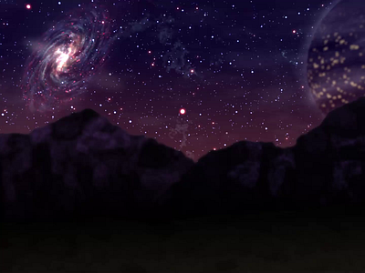 Animated Night Space Sky Illustration animation galaxy motion graphics planet space stars