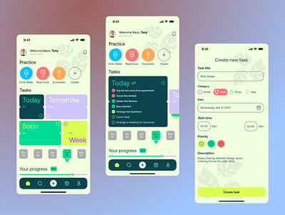 To Do List App app application daily design flat interface iphone list mobile mobile app organize productivity task task manager tasks todo ui ux white mode