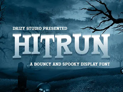 Hitrun – Bouncy Spooky Font bouncy font branding display font graphic design halloween font hitrun – bouncy spooky font horror font logo motion graphics serif font spooky font