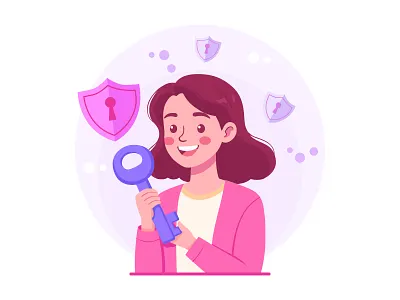 Data Security and Key Access - Versatile Vector Art authentication branding business character design cybersecurity data protection digital safe fintech flat illustration illustration key access modern password privacy protection saas security trust vector vector art