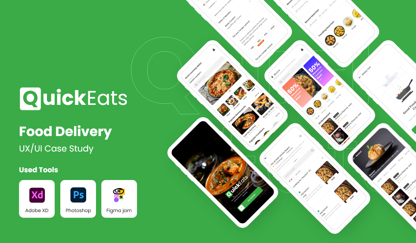 Food Delivery App UIUX Case Study app branding design graphic design illustration logo motion graphics ui ux vector
