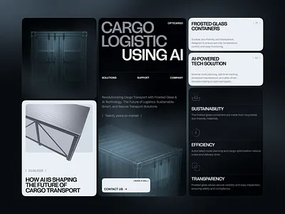 OptiCargo - Modular Design for AI-Driven Systems 3d ai ai driven animation figma logistic platform transportation ui ui design uiux ux ux design web webdesign website
