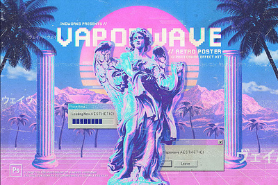 Vaporwave Retro PS Action 3d animation graphic design motion graphics ui