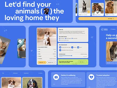 Website screens animal logo animals branding graphic design logo pets product design ui uiux ux website