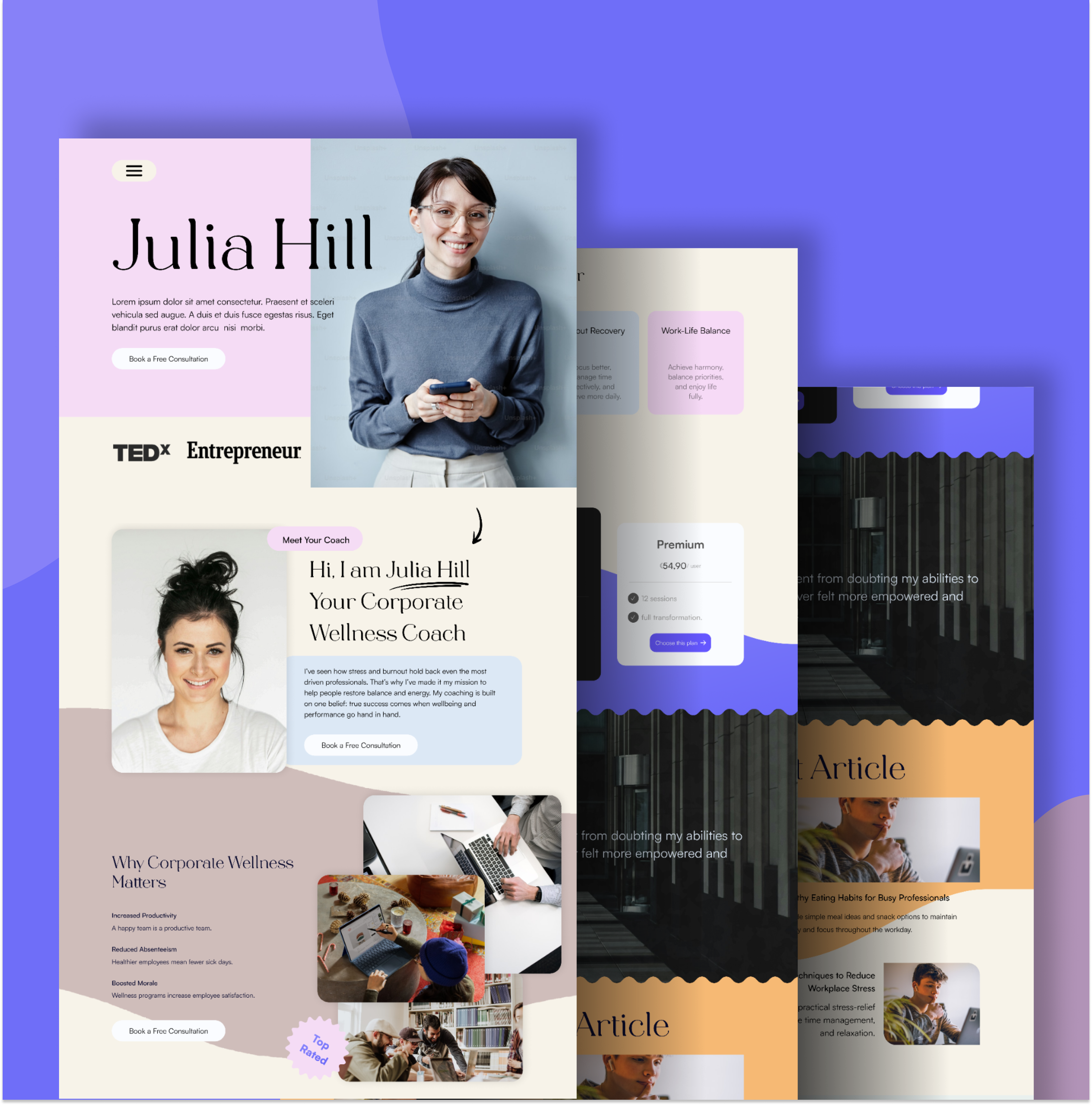 Corporate Coach Website UI | Clean and User-friendly design coach website design graphic design ui ux website