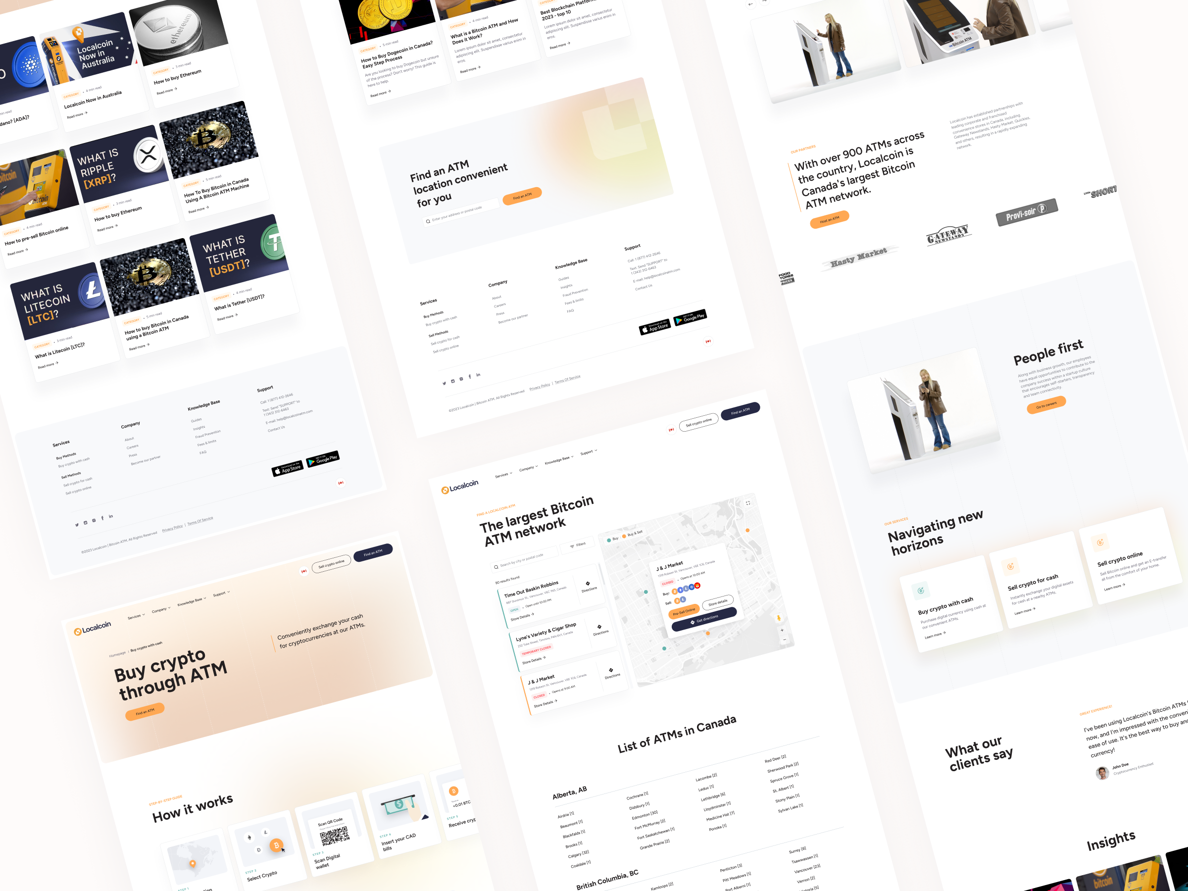 Localcoin: Canada's largest Bitcoin ATM network website atm bitcoin blockchain buy crypto cryptocurrency gradients landingpage localcoin orange sell visux web3