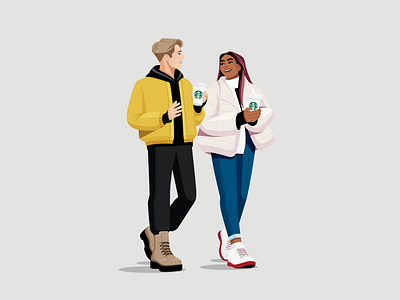 Coffee date character coffee colorful conversation couple date girl illustration man people vector walk woman