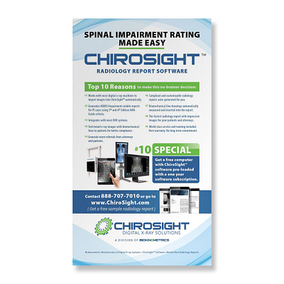 Chirosight Press Ad advertisement balanced composition clean design clinical clinical look editorial design healthcare marketing material medical modern layout phama press ad professional radiology x ray