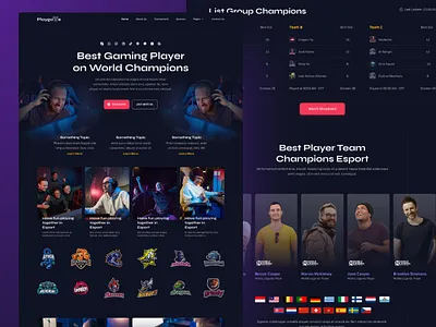 Playgame - Esports Club Landing Page club dark mode dark website design elementor esports esports website futuristic game gamer gaming landing page match streaming template ui ui design uiux website wordpress