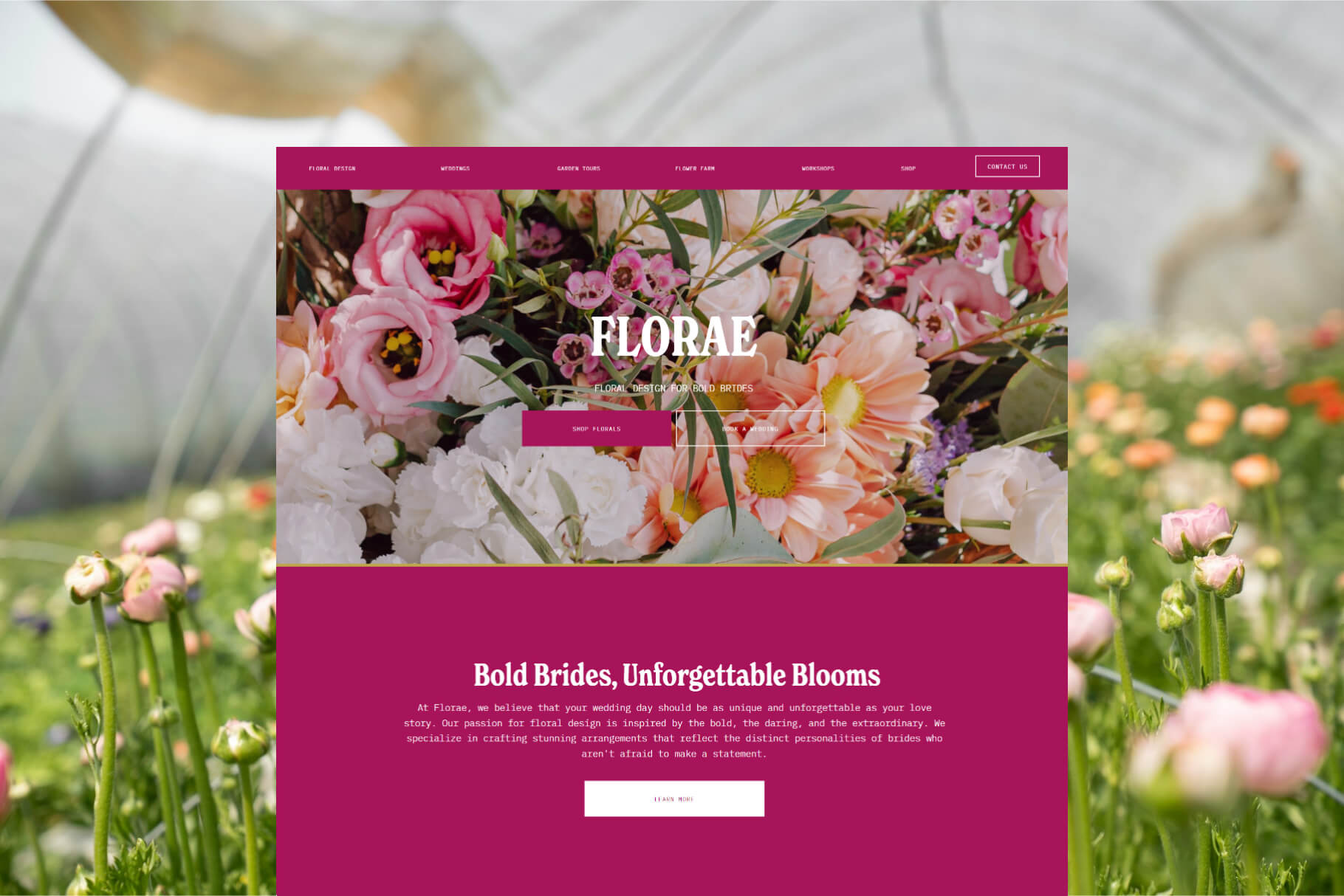 Florist Website bold branding website design
