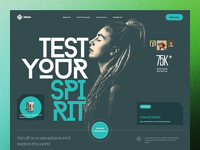 Jahan – Travel Agency Website Concept agency b2b website booking destinations hero section landing page modern saas design modern ui saas design saas landing page saas web design saas website tours travel travel booking travel guide typography