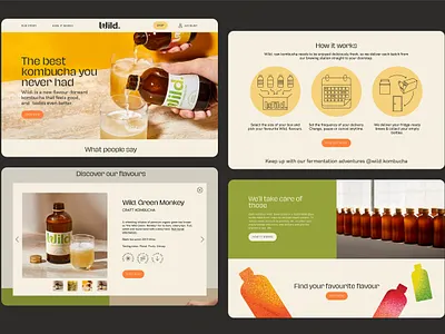 Wild. kombucha web design branding graphic design kombucha logo ui visual identity web design
