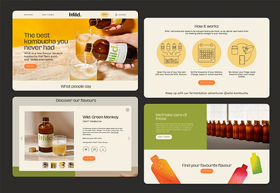 Wild. kombucha web design branding graphic design kombucha logo ui visual identity web design