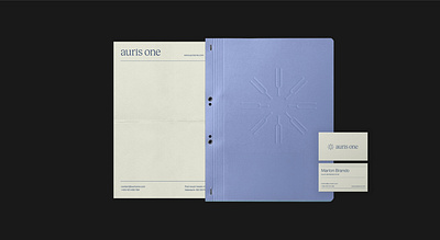 auris one stationery branding business card logo stationery visual identity