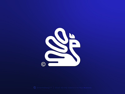Peacock Geometric Animal Logo Design animal bird chick geometric godess hera illustration juno logo logomark luxury mayura modern pavo peacock peafowl phoenix plume swan