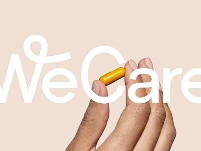 WeCare logo branding health supplements logo logotype typography visual identity