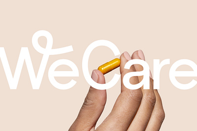 WeCare logo branding health supplements logo logotype typography visual identity