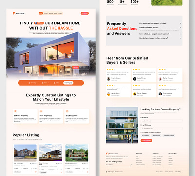 Real Estate - Landing Page Design landing page minimal design modern ui property listing real estate