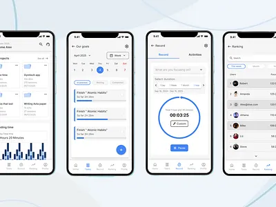 Time Tracker app plan projects time tracker timer ui ui design ux ux design website