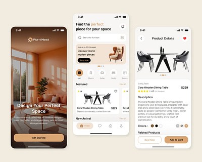 Mobile App Design - @Elysium Designs appui design figma furniture hero herosection illustration mobile revamp ui