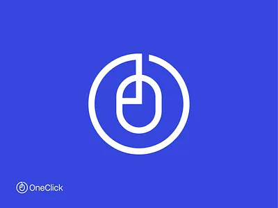 OneClick Symbol branding clever click fast line logo logodesign logodesigner mark minimal modern mouse one online shopping simple startup store symbol