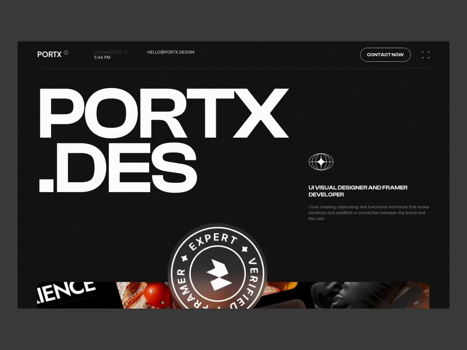 Example of Portx - Personal Portfolio