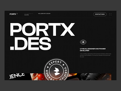 Portx - Personal Portfolio cv dark developer framer freelancer landing onepage personal portfolio resume ui website