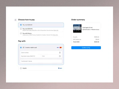 Minimal checkout experience ui ux