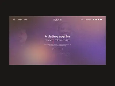 Beyond - dating app landing app branding classy dark dating design digital gradient lgbt lgbtq logo minimal mobile modern product ui uidesign ux web