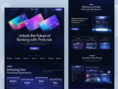 Banking Website UI bank banking website card card ui finance fintech landing page redesign saas saas website uiux web web design website website redesign