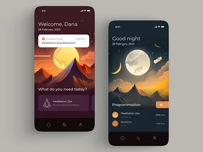 Сoncept of the mobile application "YOGA TIME" app design graphic design illustration typography ui