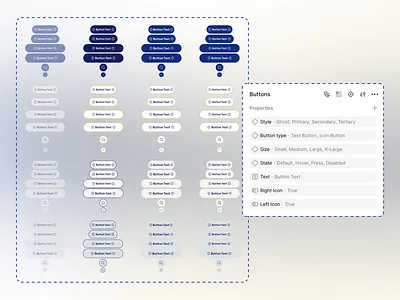 Button States & Sizes Exploration blue buttons components componentset designsystem figma hover interactiondesign sizes states ui uiuxdesign ux yellow