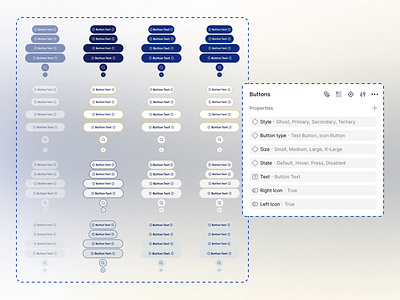 Button States & Sizes Exploration blue buttons components componentset designsystem figma hover interactiondesign sizes states ui uiuxdesign ux yellow