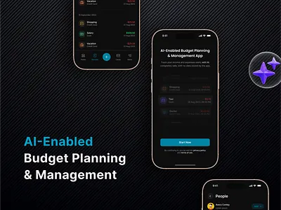 AI-Enabled Budget Planning & Management App graphic design ui