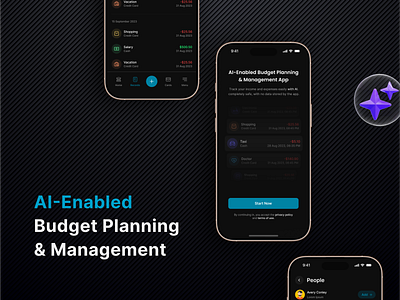 AI-Enabled Budget Planning & Management App graphic design ui