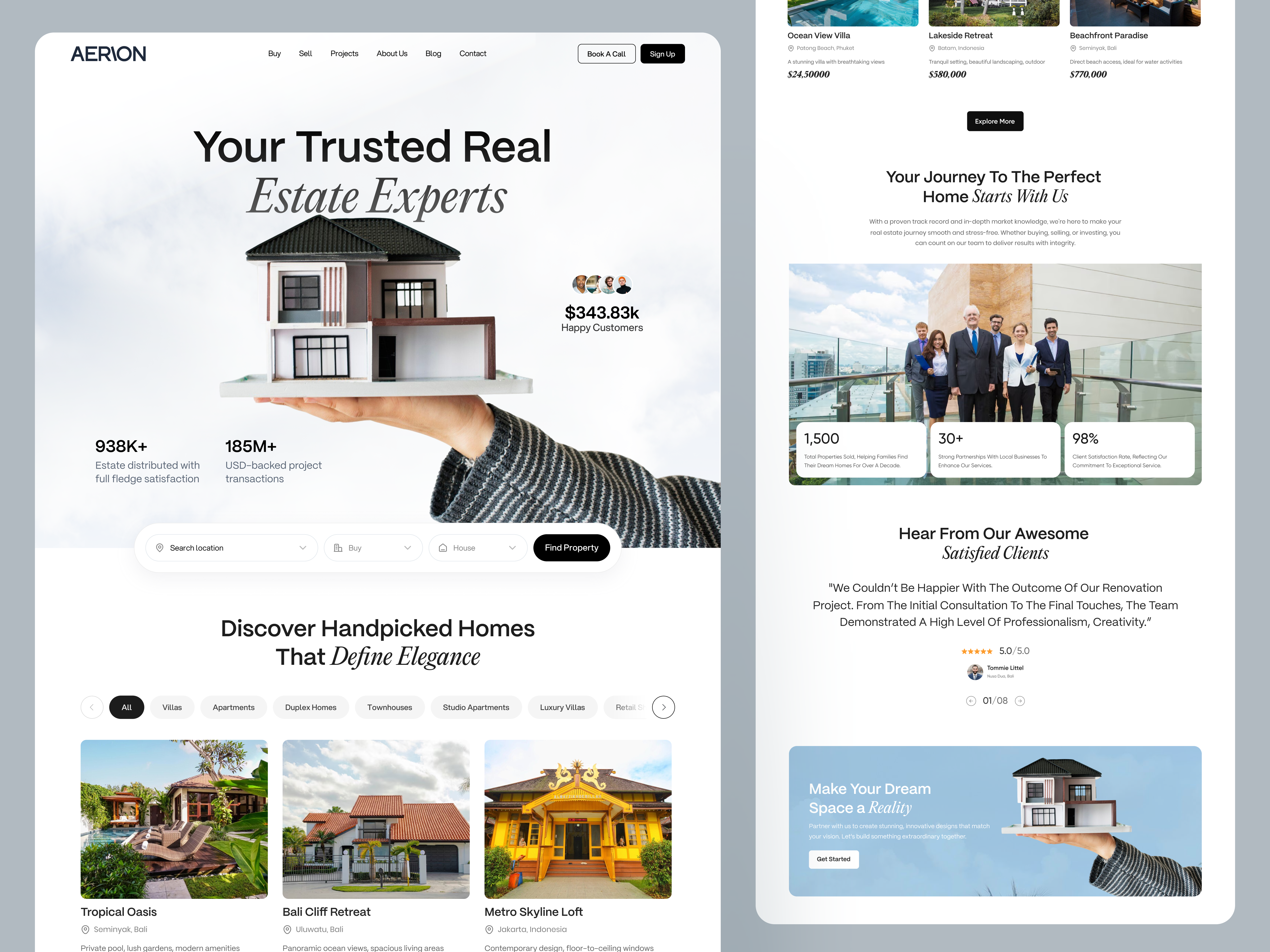 Example of Hotel Booking Or Real Estate Website