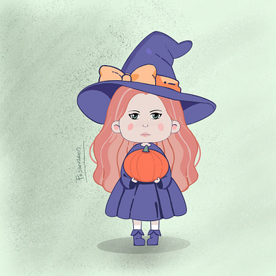 Pumpkin Witch - Book Illustration graphic design illustration procreate