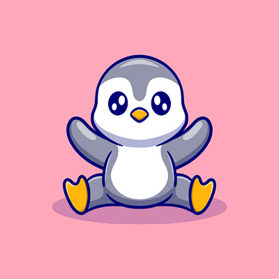 Cute baby penguin 3d animal animation baby branding cartoon cute design fun graphic design illustration illustration art illustrator ilustration logo motion graphics penguin ui vector vector art