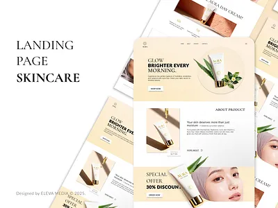 DESIGN LANDING PAGE - SKINCARE design web skincare designshowcase graphic design landing page design skincare landingpage uiuxdesign webdesigninspiration website websiteaesthetic websiteportfolio