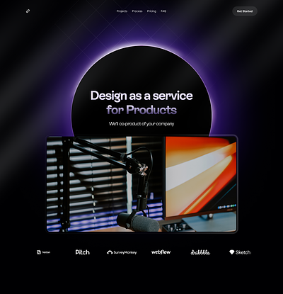 coProduct.co New Landing Page Iterations agency agency website animation dark mode dark theme loading mobile apps product design service rive app saas saas landing page startup web