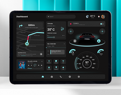 Modern Car Dashboard Design – Drive with Innovation 🚗💡 appdesign automotiveui behancedesign cardashboard carui dashboarddesign futuristicdesign moderninterface productdesign smartdashboard uidesign uxuidesign
