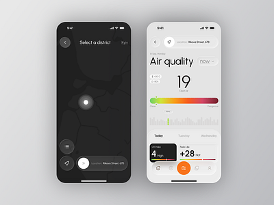 Air Quality Monitoring App UI app prototype
