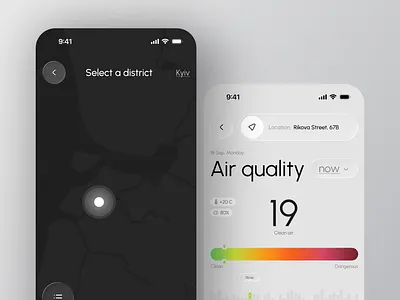 Air Quality Tracker UI app prototype