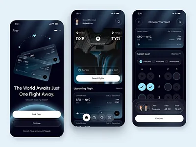 Flight Booking Mobile App app application ui booking clean design flight flight booking app ios mobile modern ui onboarding splash ticket travel ui ux