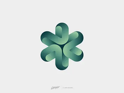 Geometric Folds – Unused Concept 3d asterisk concept depth fold folds gradient hexagon identity logo mark six star stars symbol unused