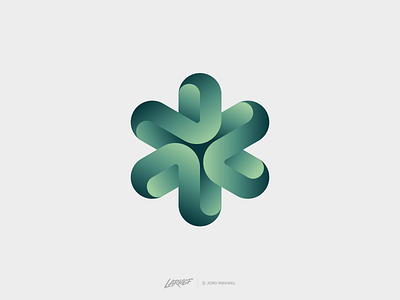 Geometric Folds – Unused Concept 3d asterisk concept depth fold folds gradient hexagon identity logo mark six star stars symbol unused