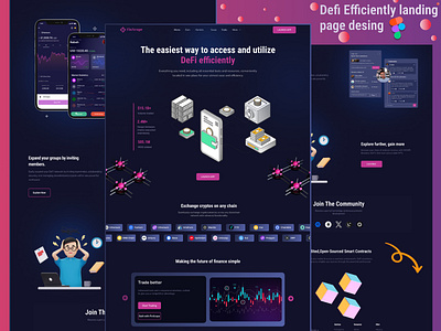 DeFi Platform landing page Design for Cross-Chain blockchain blockchain landing page branding crypto design crypto exchange cryptocurrency defi defi landing page defi platform finance graphic design identity landing page logo design on chain trading ui ux design web3 web3 website website