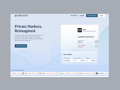 Composite's Redesign of Caplight.com finance fintech landing page ui ux web design webflow website