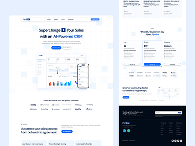 Pipeline – AI-Powered CRM for Smarter Sales animation branding clean conversion design ecommerce graphic design landing page motion graphics saas ui ui design ui motion ux web design